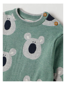 Lexi Koala Jacquard Jumper in Green