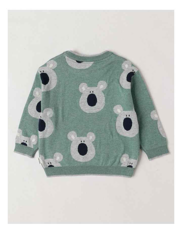 Lexi Koala Jacquard Jumper in Green