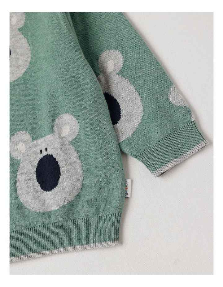 Lexi Koala Jacquard Jumper in Green