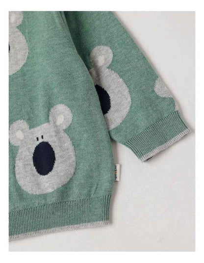 Lexi Koala Jacquard Jumper in Green