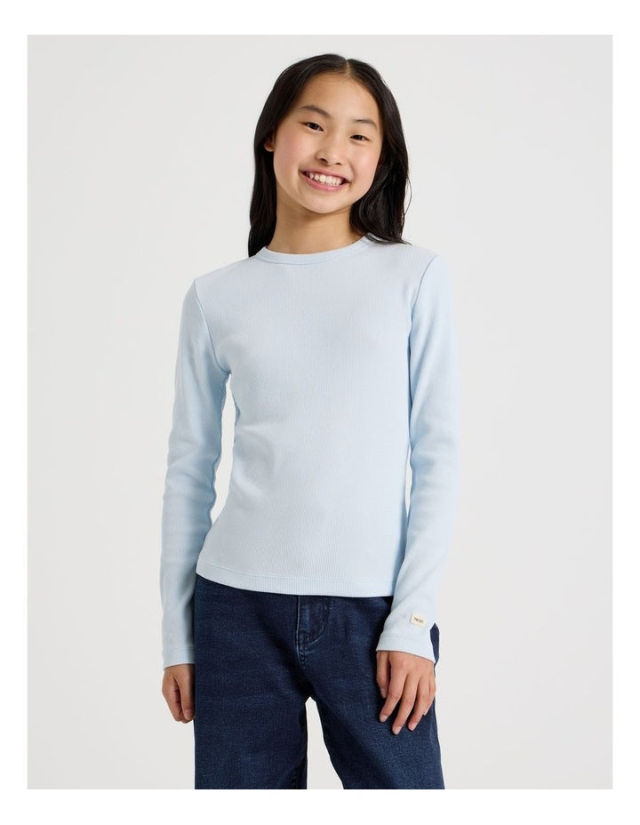 The Edit Rib Tee in Blue