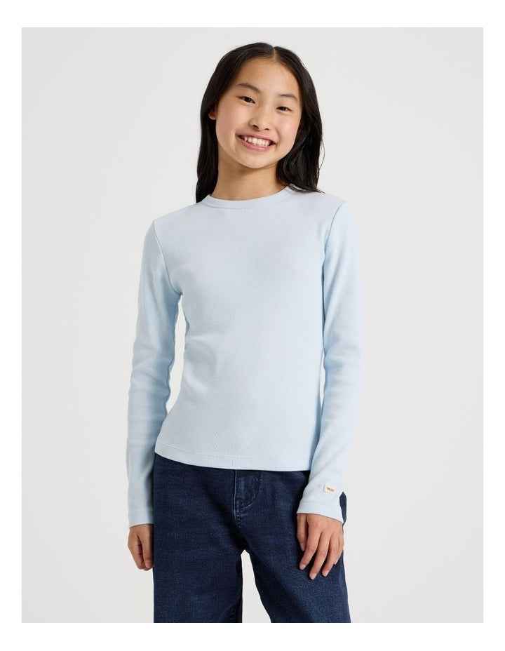 The Edit Rib Tee in Blue