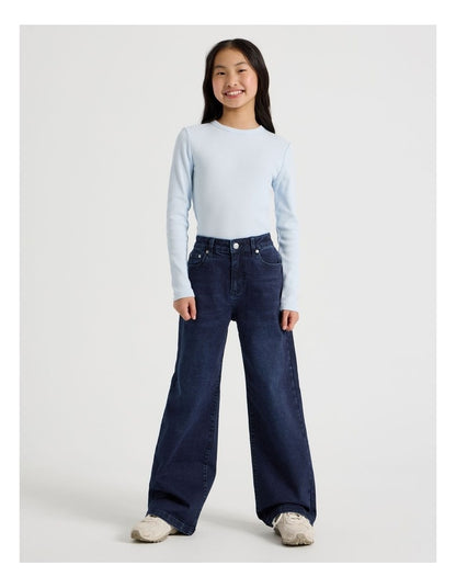 The Edit Mid Rise Baggy Jean in Indigo Denim