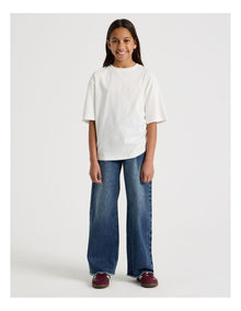 Oversized T-shirt With Rouched Side Detail in White