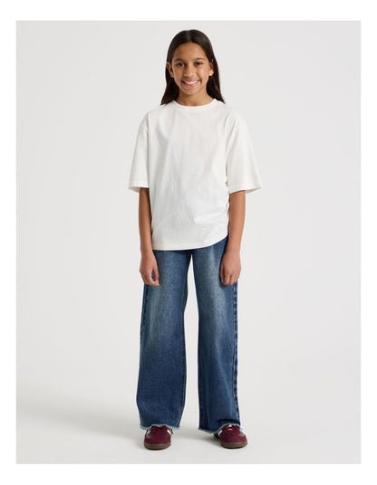 Oversized T-shirt With Rouched Side Detail in White