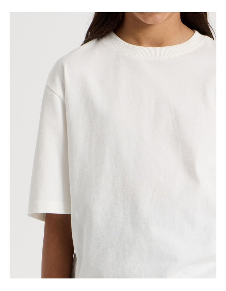 Oversized T-shirt With Rouched Side Detail in White