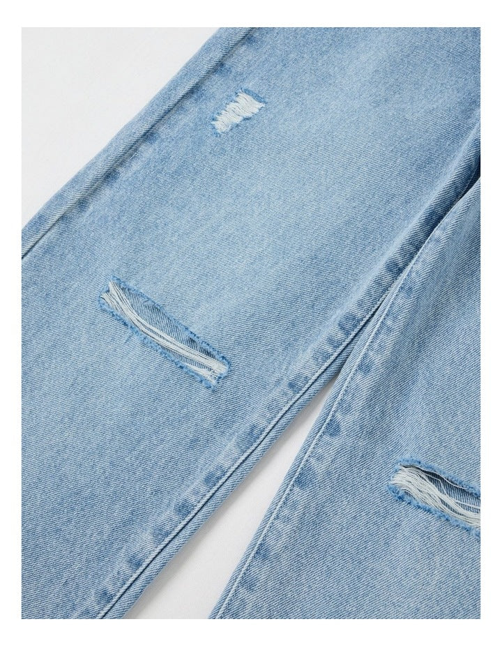 High Rise Wide Leg Jean in Mid Denim