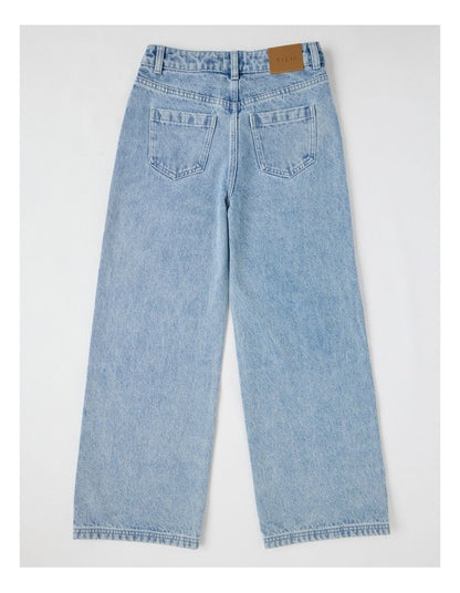 High Rise Wide Leg Jean in Mid Denim