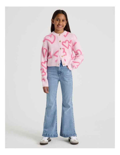High Rise Flare Jeans in Mid Denim