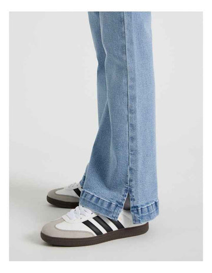 High Rise Flare Jeans in Mid Denim