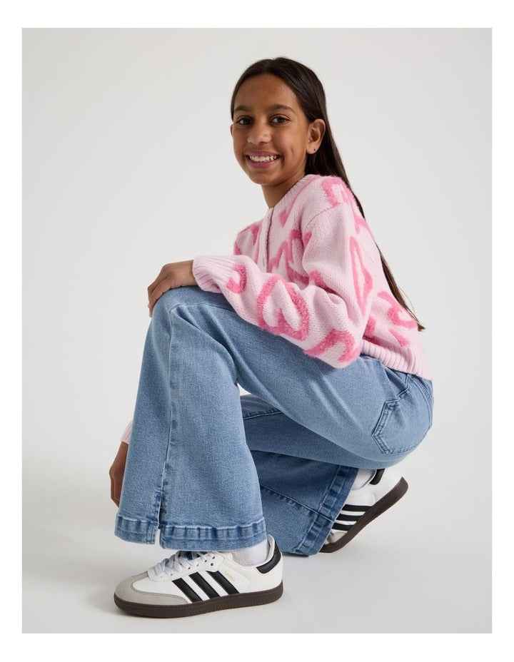 High Rise Flare Jeans in Mid Denim