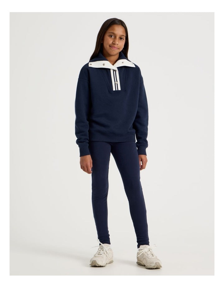 Fleece Lined Legging in Navy