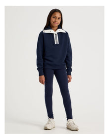 Fleece Lined Legging in Navy