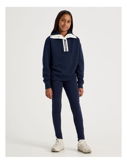 Fleece Lined Legging in Navy