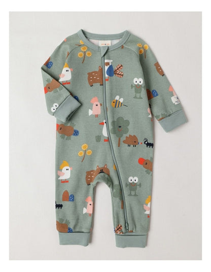 Naturals Newborn Jude Waffle Coverall in Sage