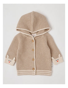 Naturals Newborn Milo Knit Cardigan in Light Brown