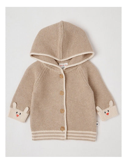 Naturals Newborn Milo Knit Cardigan in Light Brown