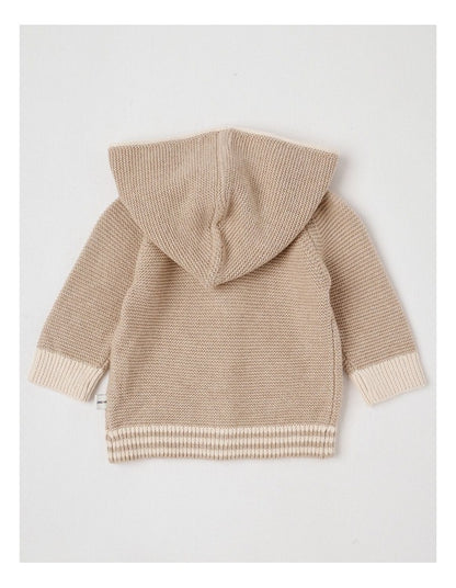 Naturals Newborn Milo Knit Cardigan in Light Brown