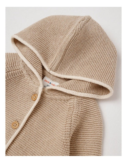 Naturals Newborn Milo Knit Cardigan in Light Brown