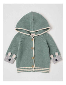 Naturals Newborn Milo Knit Cardigan in Green
