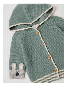 Naturals Newborn Milo Knit Cardigan in Green