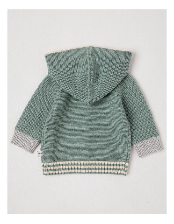 Naturals Newborn Milo Knit Cardigan in Green