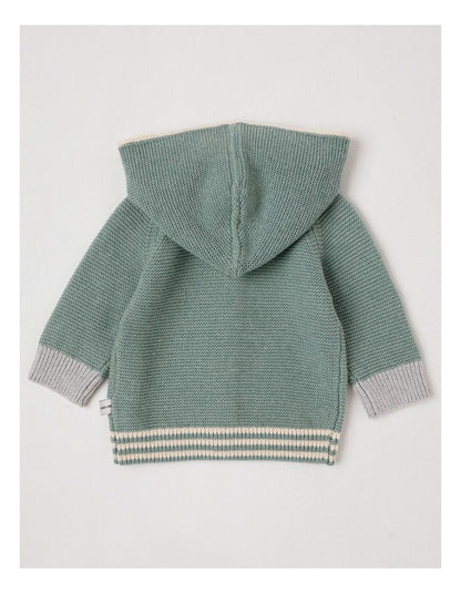 Naturals Newborn Milo Knit Cardigan in Green