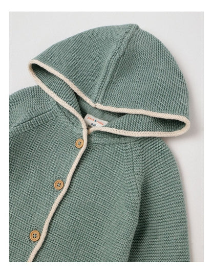 Naturals Newborn Milo Knit Cardigan in Green