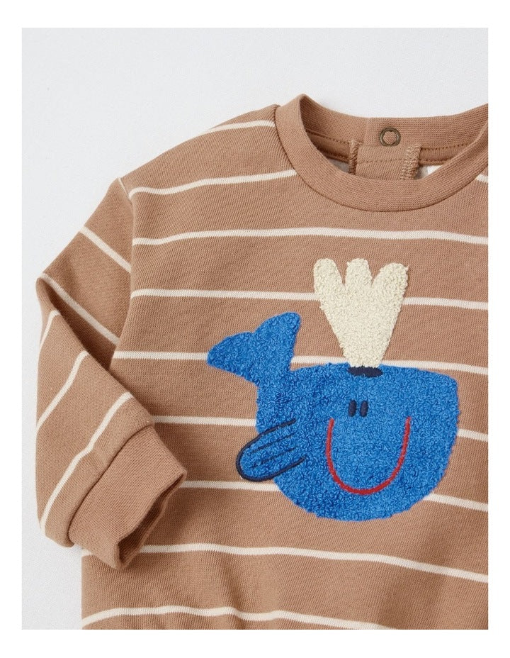 Clay Boucle Whale Top and Pant Set in Assorted
