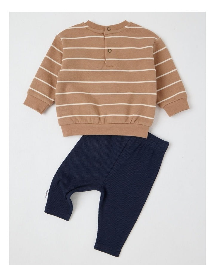 Clay Boucle Whale Top and Pant Set in Assorted