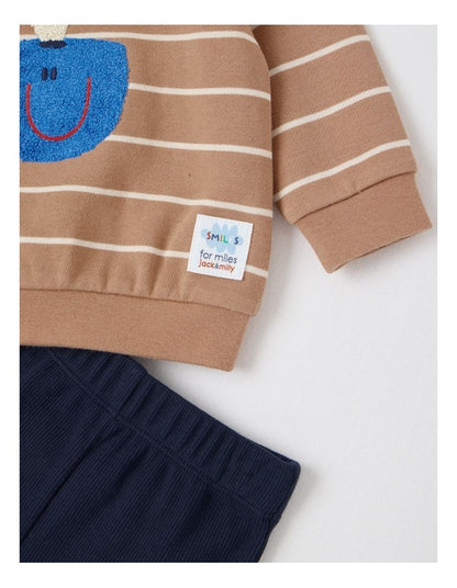 Clay Boucle Whale Top and Pant Set in Assorted
