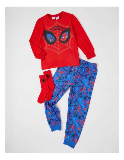 Cosy Knit Pyjama With Socks in Red