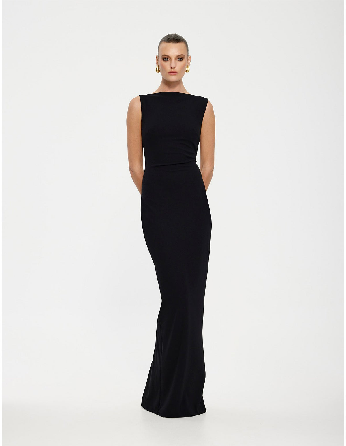 Verona Stretch Crepe Low Back Evening Gown