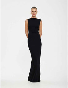 Verona Stretch Crepe Low Back Evening Gown
