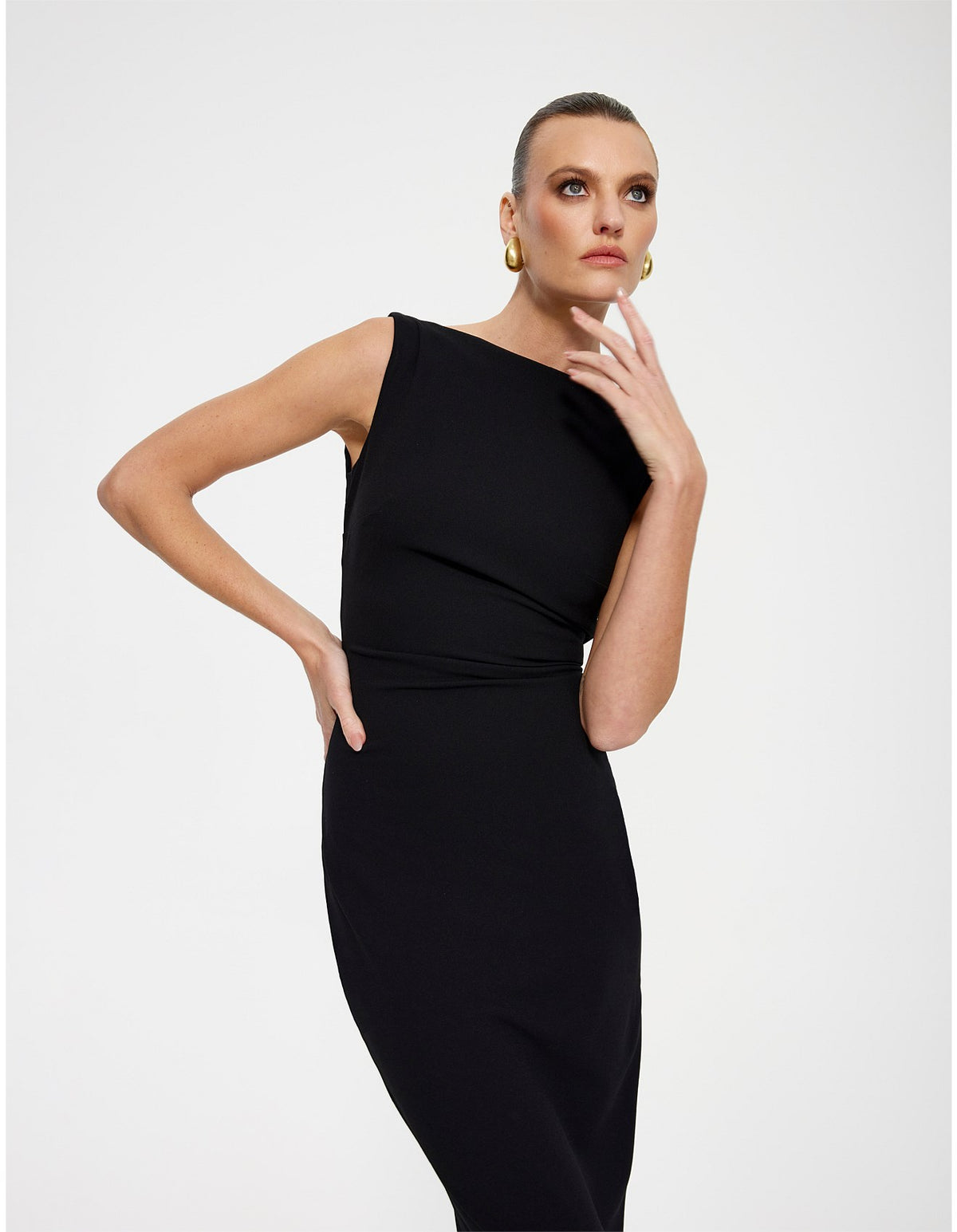 Verona Stretch Crepe Low Back Evening Gown