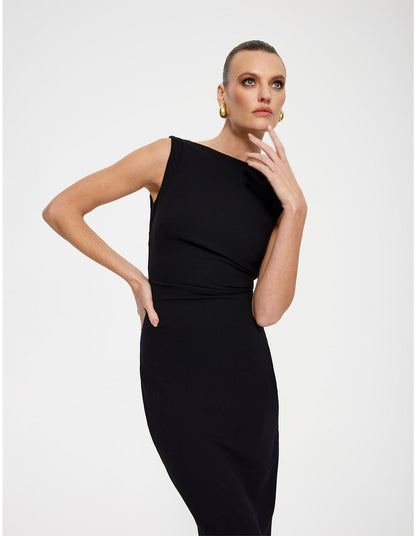 Verona Stretch Crepe Low Back Evening Gown