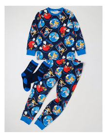Cosy Knit Pyjama with Socks in Navy