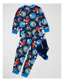 Cosy Knit Pyjama with Socks in Navy