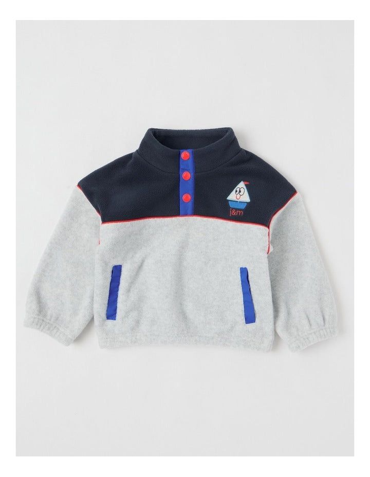 Skipper Microfleece 1/4 Zip Sweat in Grey
