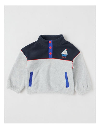 Skipper Microfleece 1/4 Zip Sweat in Grey