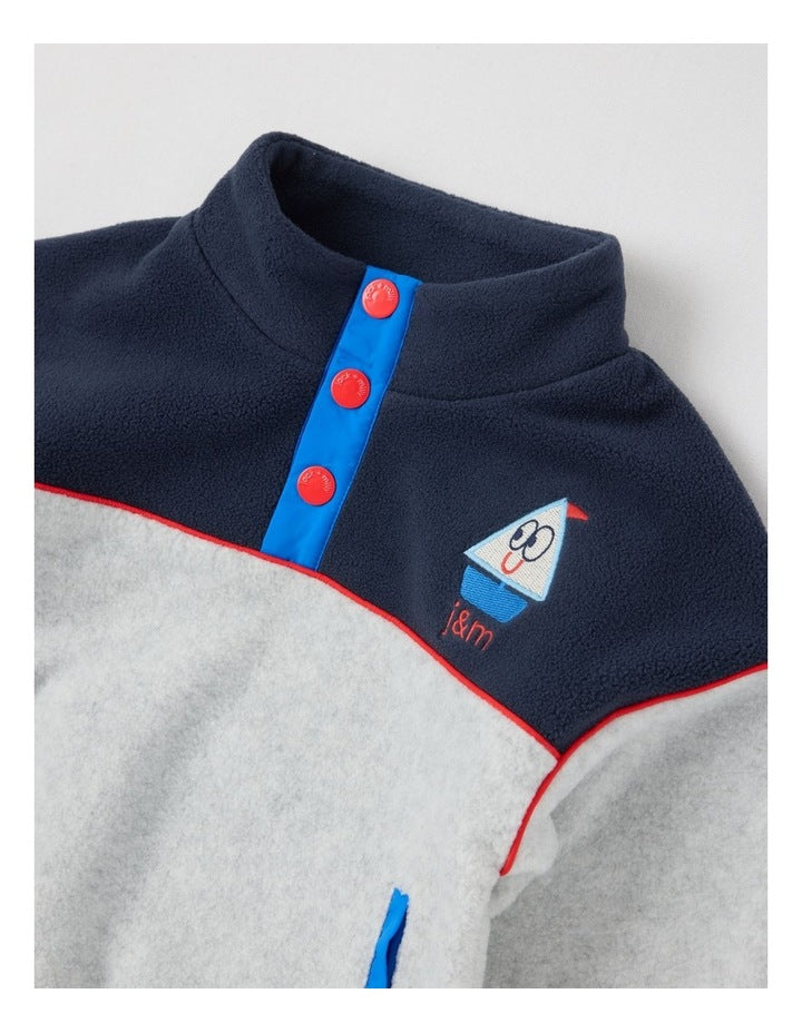 Skipper Microfleece 1/4 Zip Sweat in Grey