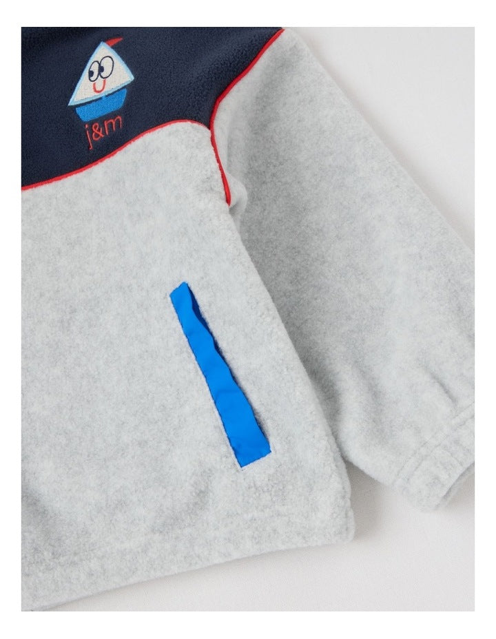 Skipper Microfleece 1/4 Zip Sweat in Grey