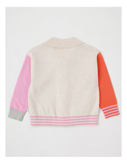 Jesse Knit Zip Through Cardigan with Character Motifs in Assorted