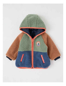 Riley Colourblocked Quilted Reversible Jacket in Navy/Green