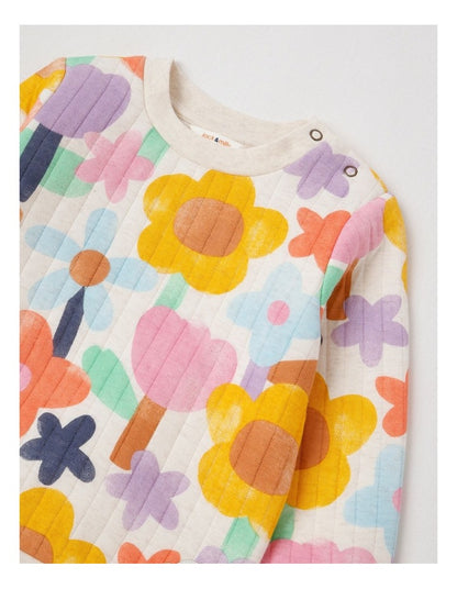 Ellis Quilted Pyjama Set with Watercolour Floral Print