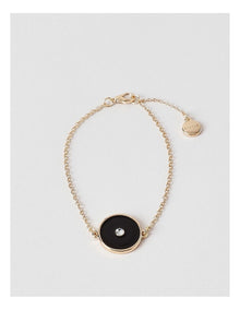 Gold and Black Disc Bracelet in Black