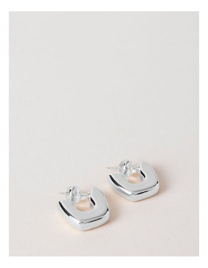 Silver Twist Hoop Earring in Silver