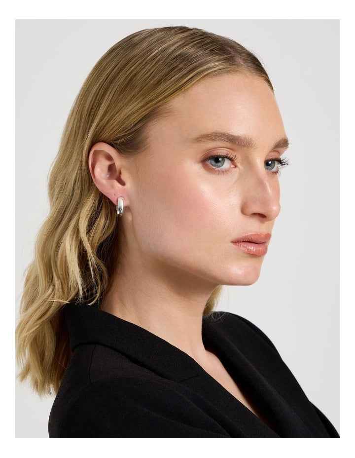 Silver Twist Hoop Earring in Silver