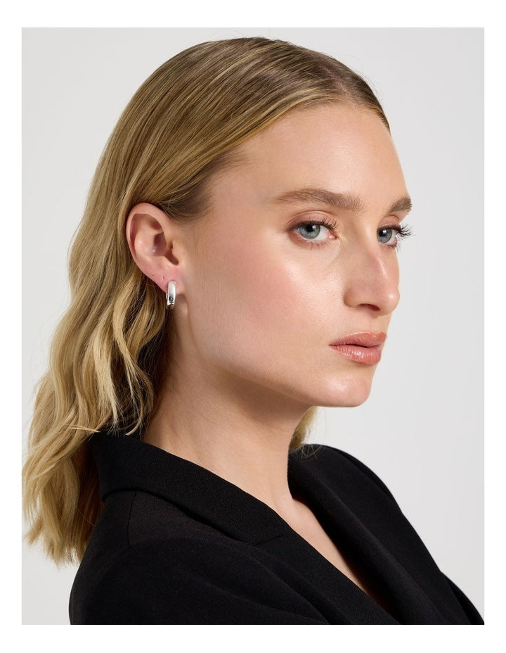 Silver Twist Hoop Earring in Silver
