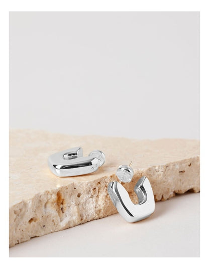 Silver Twist Hoop Earring in Silver